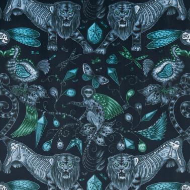 Tela EXTINCT NAVY VELVET F1208-01 CLARKE & CLARKE