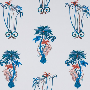 Tela JUNGLE PALMS BLUE F1110-01 CLARKE & CLARKE