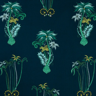Tela JUNGLE PALMS NAVY F1110-03 CLARKE & CLARKE