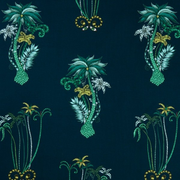 Tela JUNGLE PALMS NAVY F1110-03 CLARKE & CLARKE Tela JUNGLE PALMS NAVY F1110-03 CLARKE & CLARKE