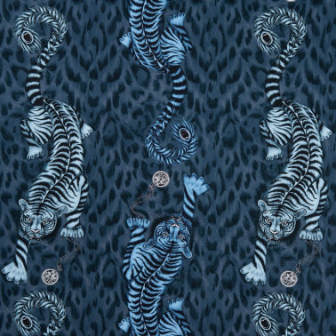 Tela Tigris Navy F1114-02 CLARKE & CLARKE