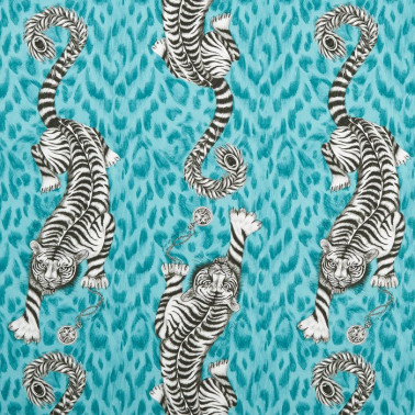 Tela Tigris Teal F1114-04 CLARKE & CLARKE