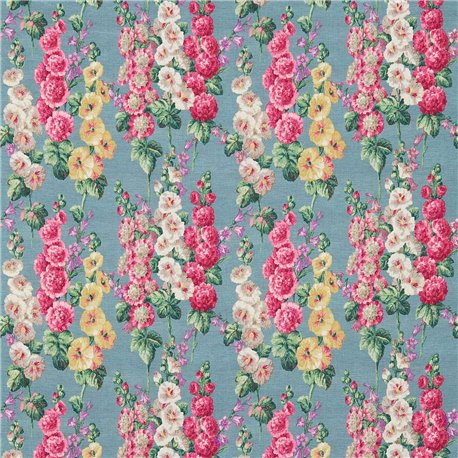 Hollyhocks Petrol Blue-Multi DVIN224310 Hollyhocks Petrol Blue-Multi DVIN224310